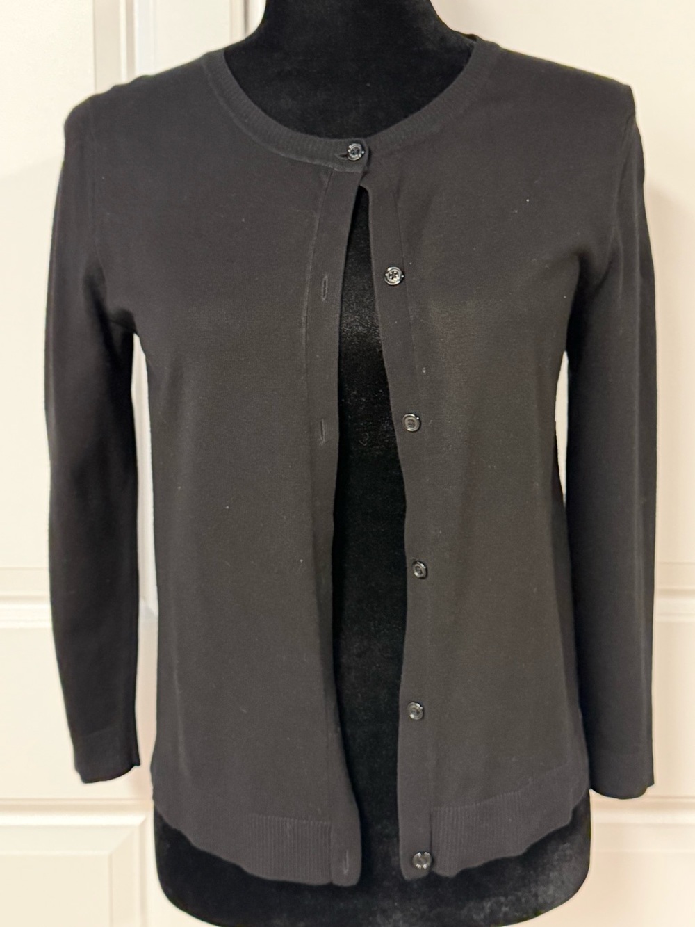 Anne Klein Black Sweater Button Down Cardigan